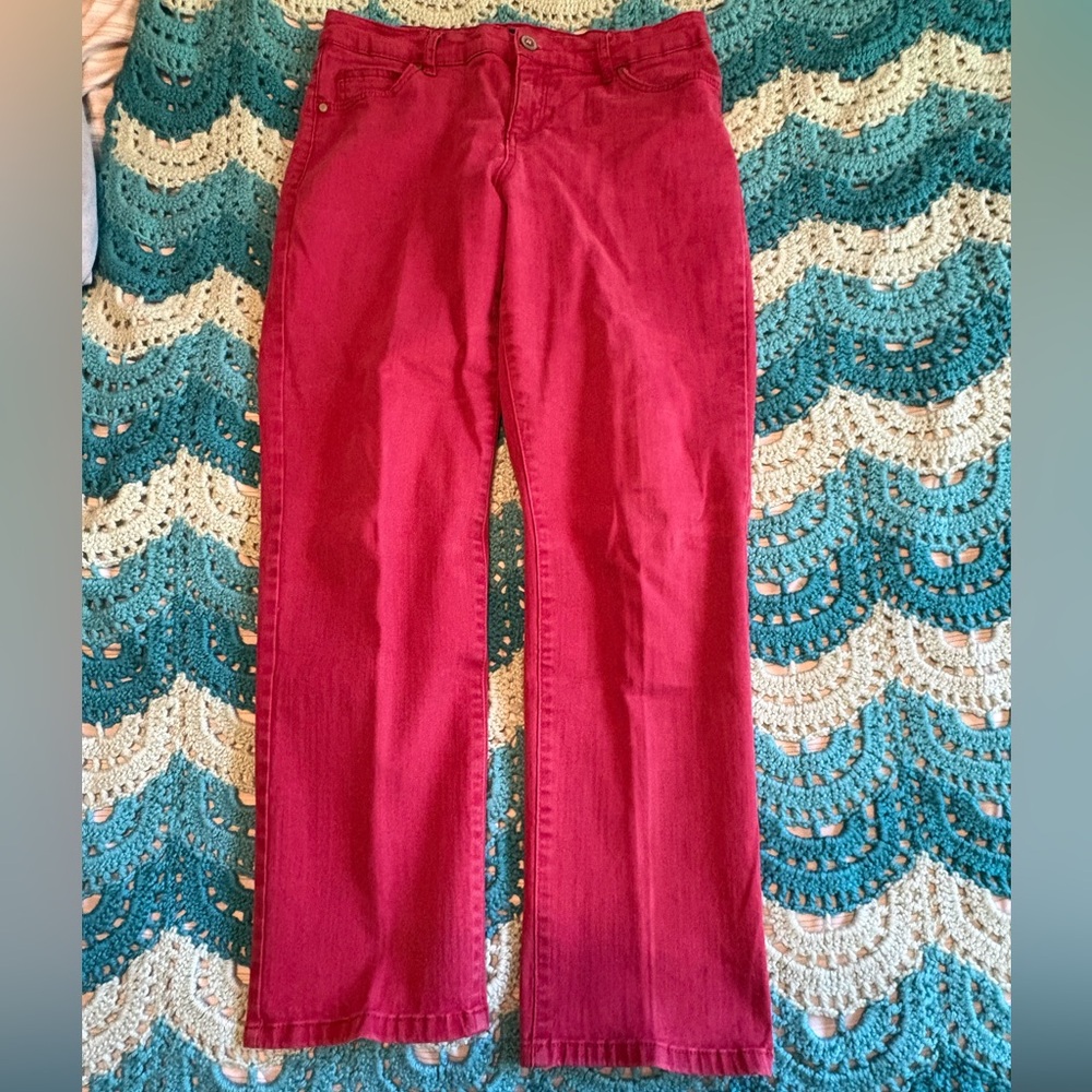 Bandolino Women's Straight Leg Red Jeans